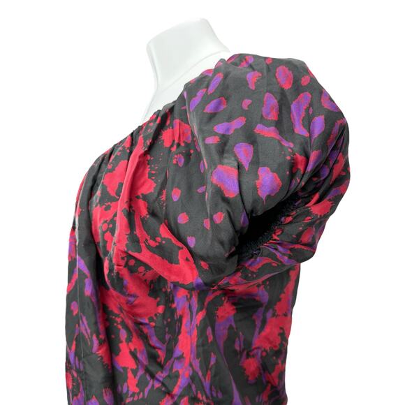 MCQ ALEXANDER MCQUEEN 100% Silk Abstract Print Shift Dress Size 12 Made In Italy - Picture 4 of 9